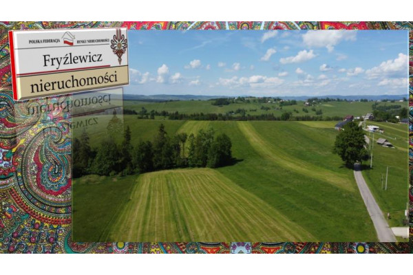 małopolskie, nowotarski, Czarny Dunajec, Czerwienne, Podhale działka budowlana z laskiem i strumykiem