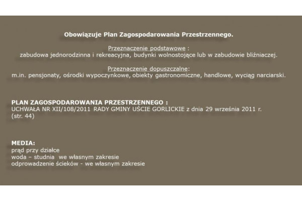 gorlicki, Uście Gorlickie, Na południu, budowlane 970 arów