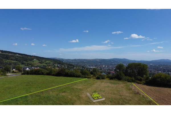 Nowy Sącz, działka z panoramą przed Nowym Sączem