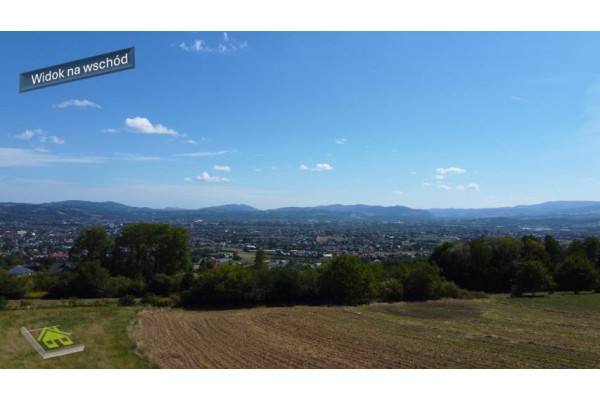 Nowy Sącz, działka z panoramą przed Nowym Sączem