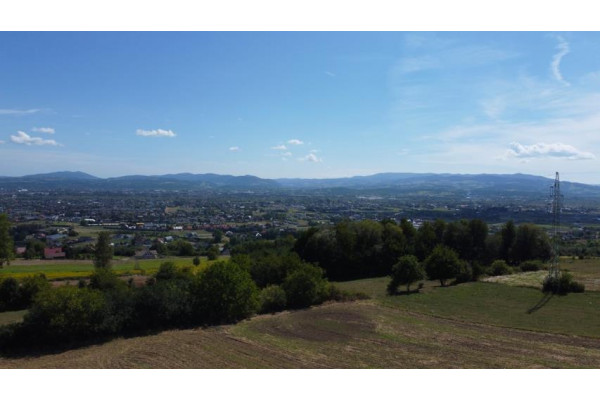 Nowy Sącz, działka z panoramą przed Nowym Sączem