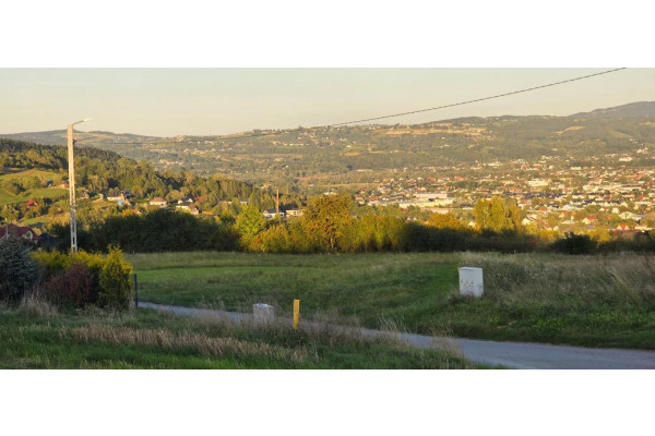 Nowy Sącz, działka z panoramą przed Nowym Sączem